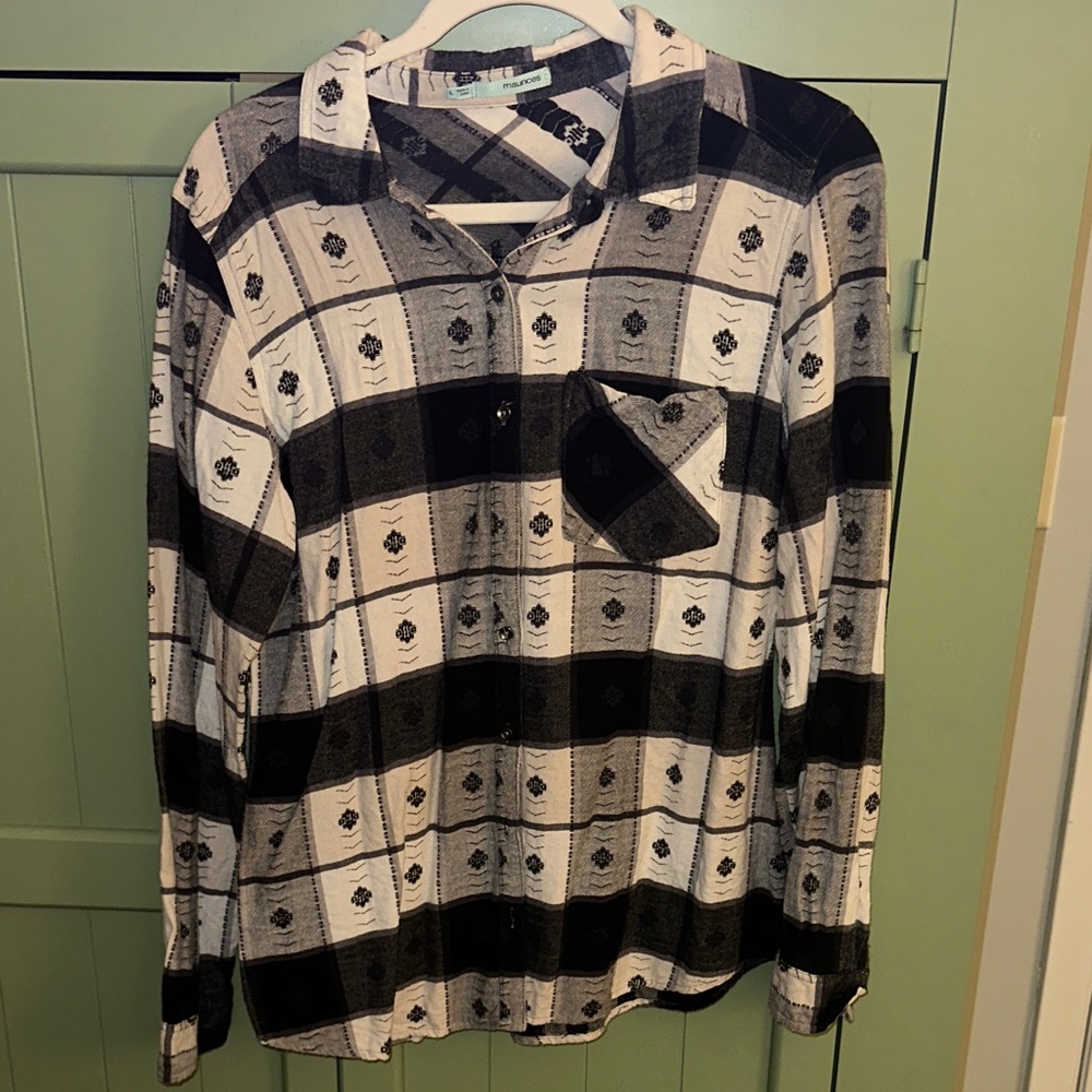 Maurice’s Black and White Plaid Shirt